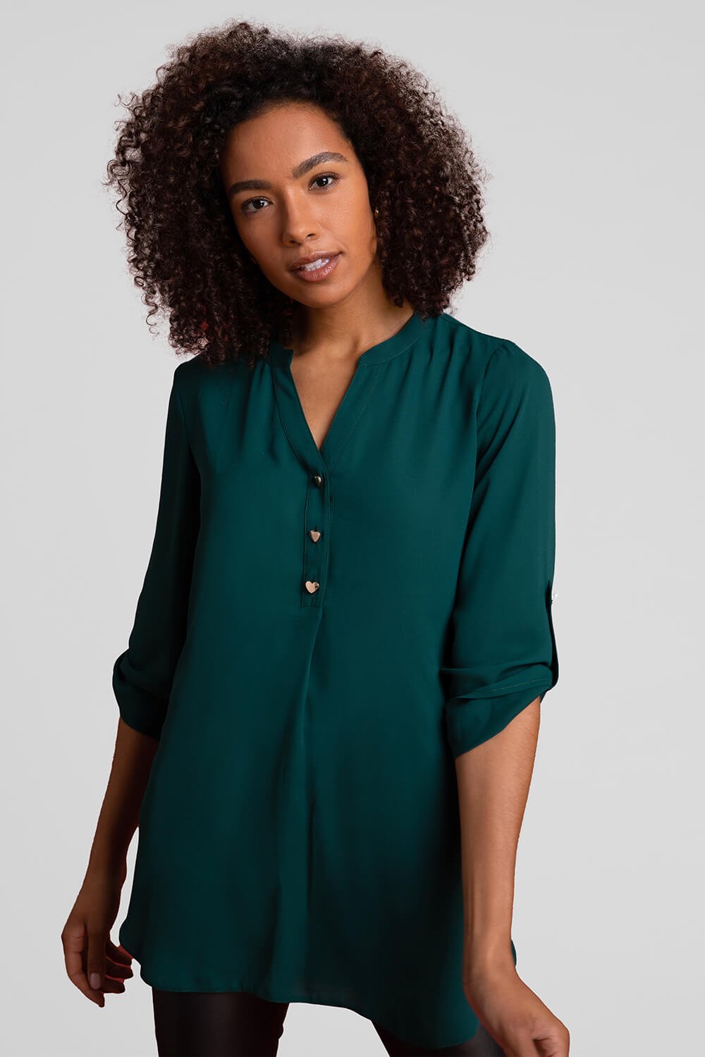 Roman Originals Heart Button Detail Blouse