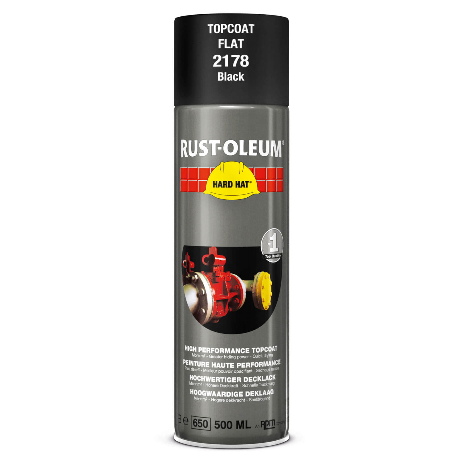 Rust Oleum Hard Hat Metal Spray Paint Black Matt 500ml