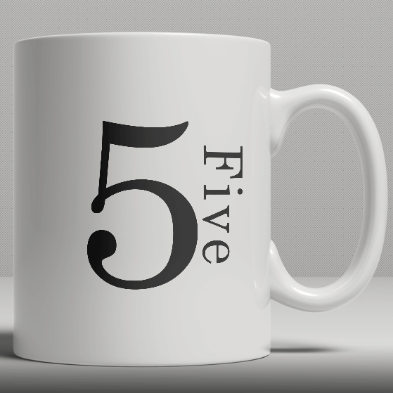 The Alphabet Collection By IWOOT Alphabet Ceramic Mug - Number 5 |