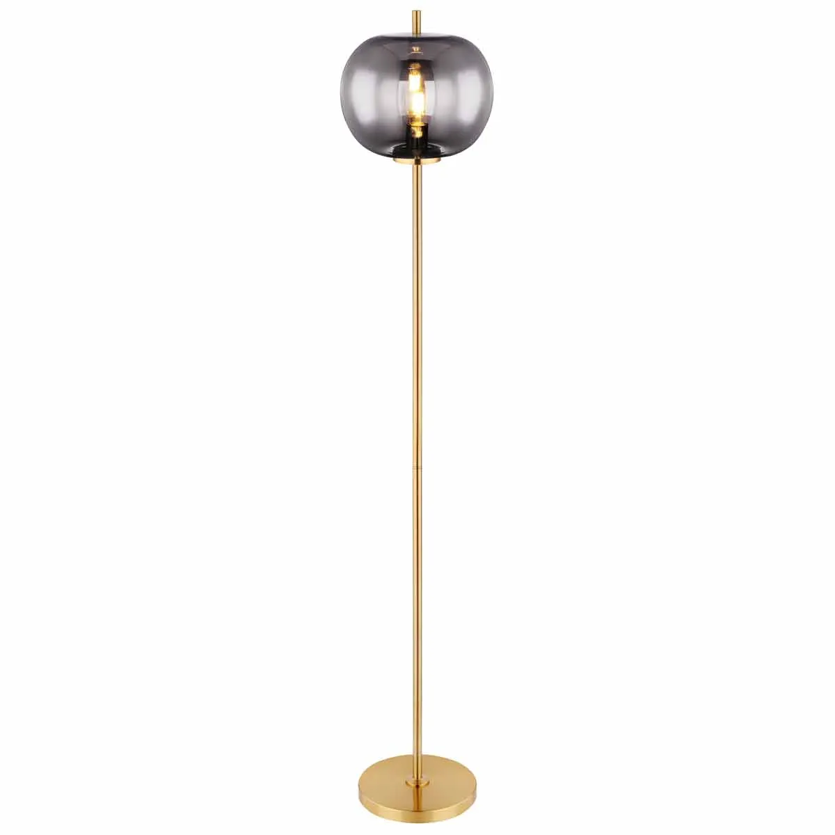 GLOBO Smoky Single Gold Floor Lamp