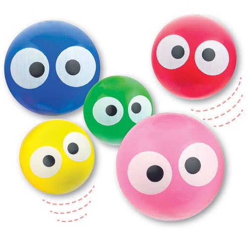 Baker Ross Staring Eyes Bouncy Balls - 12 Super Bouncy Neon Rubber Balls In Assorted Colours. Jet High Bounce Balls. Size 3cm.
