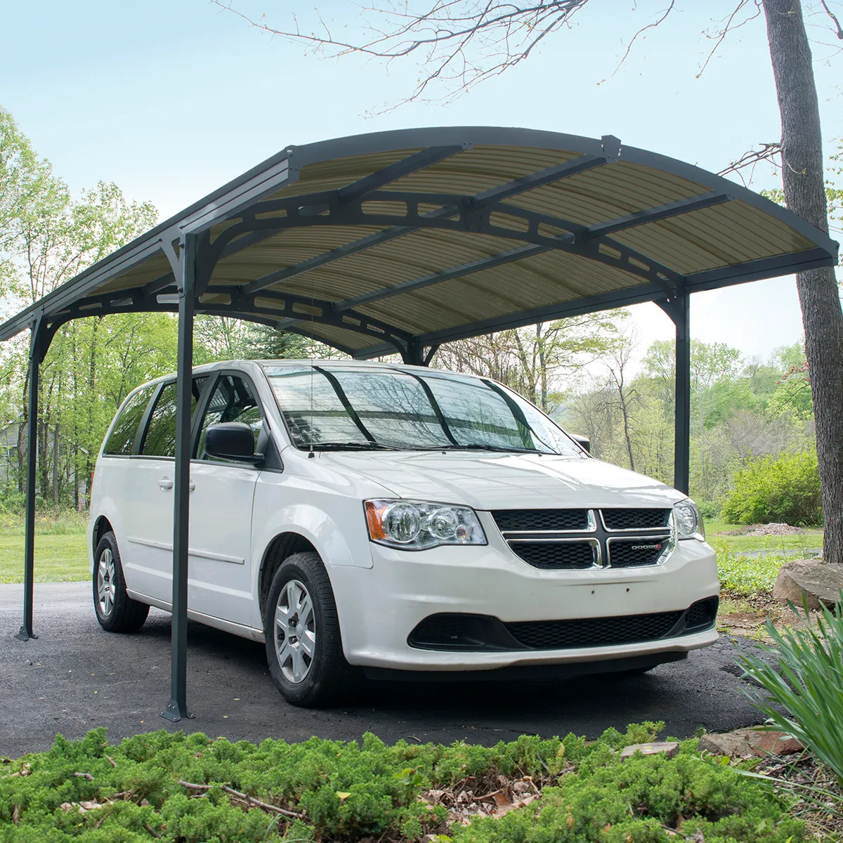 Palram - Canopia Carport Atlas 5000 Grey Frame - Solar Grey 9' x 16'