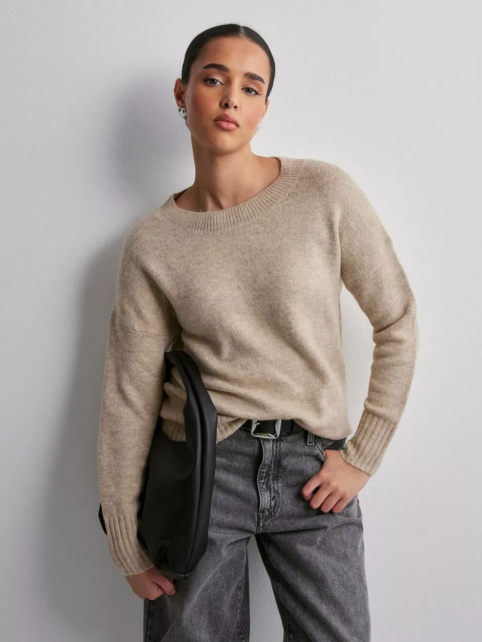 Only Detailed Knitted Pullover Women Beige
