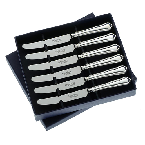 Arthur Price of England Sovereign Silver Set Of Six Tea Knives Dubarry