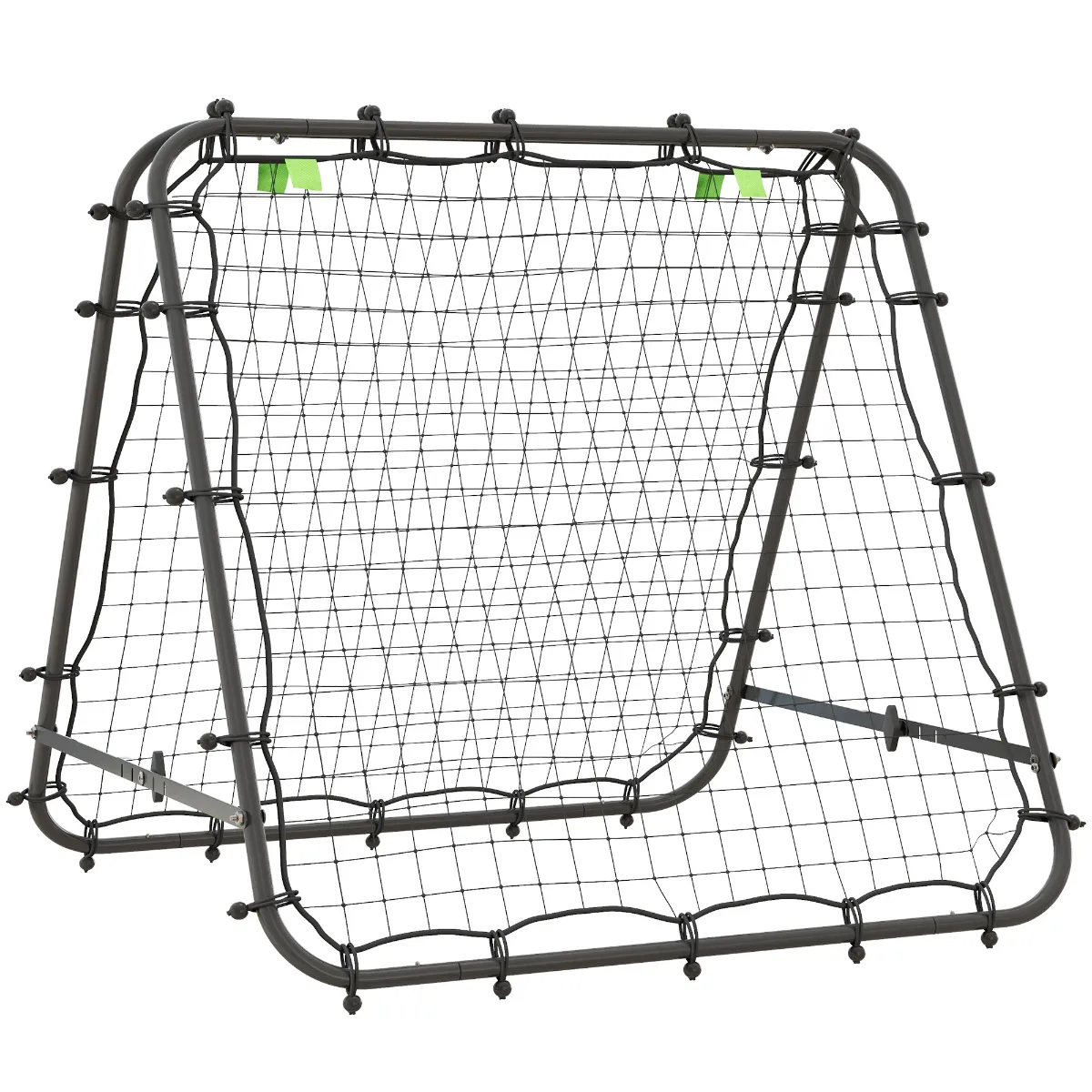 Homcom Double-Sided Sports Rebounder Net Goal with Five Adjustable Angles - Black, Black