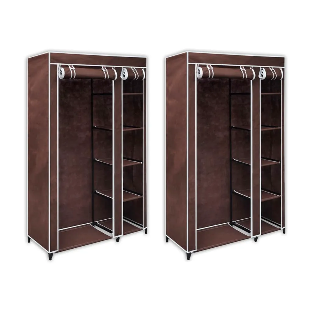 vidaXL Fabric Wardrobes 2 pcs Brown