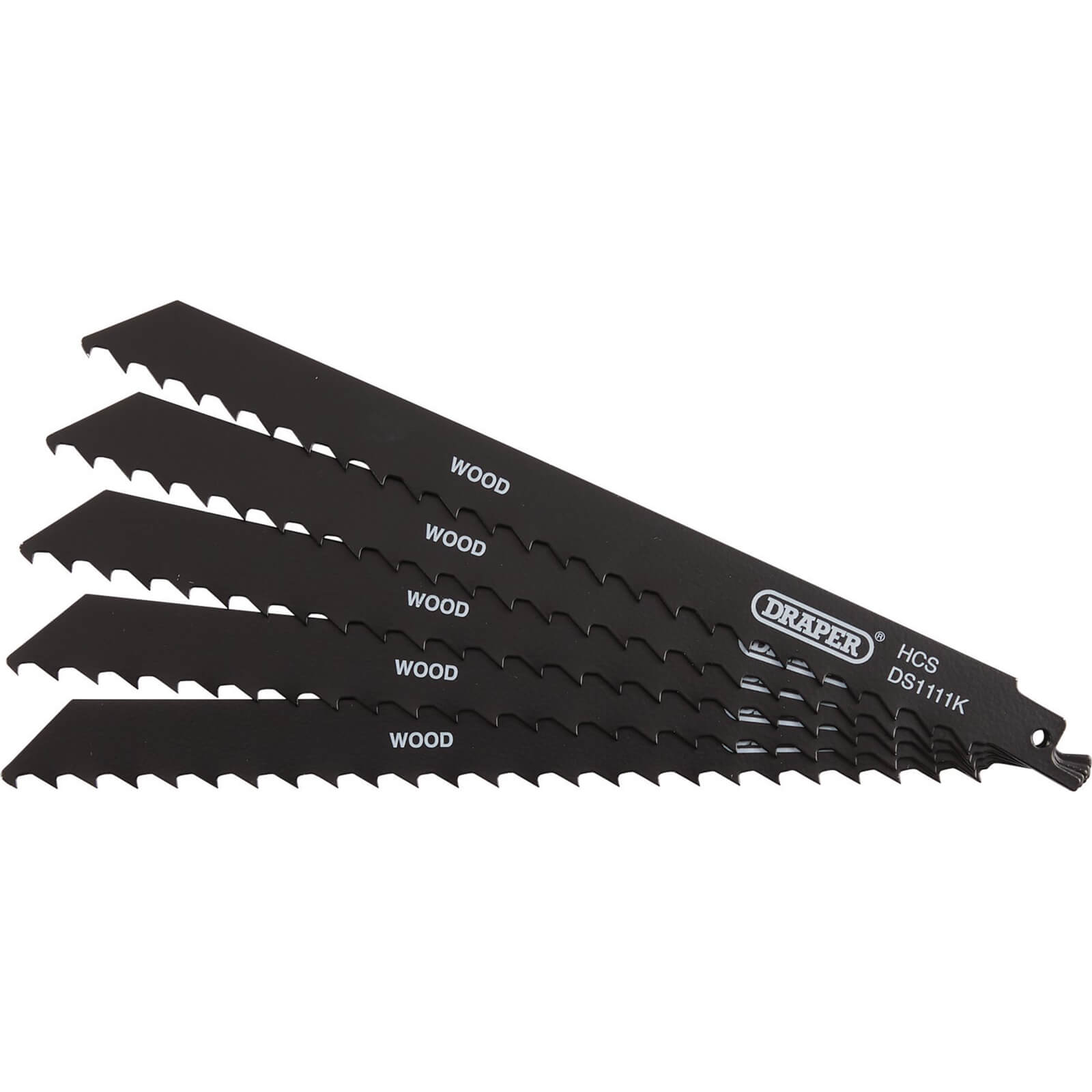 Draper 38589 Reciprocating Saw Blades for Wood and Plastic Cutting, 225mm, 3tpi (Pack of 5)