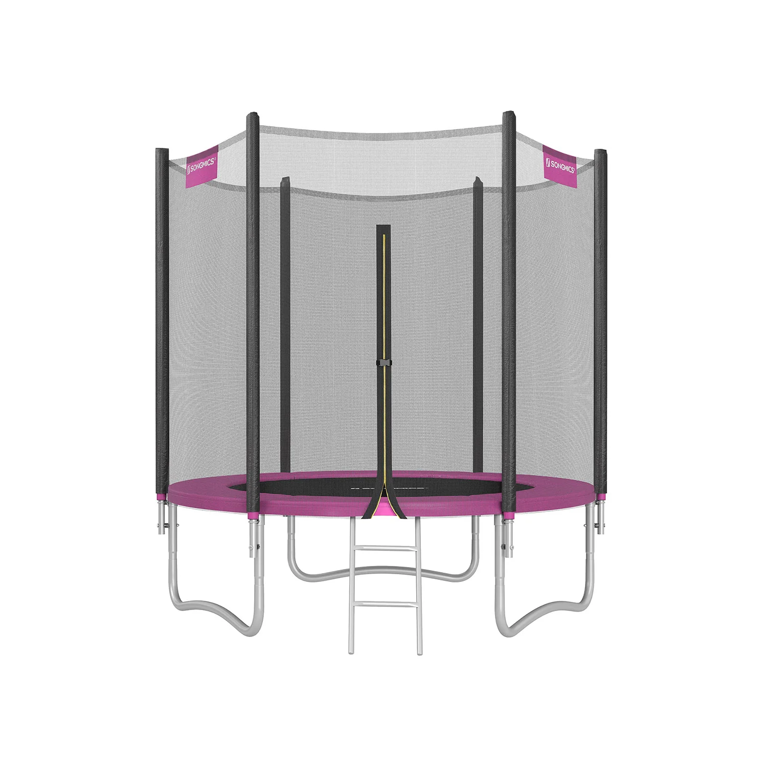 SONGMICS Trampoline With Enclosure Net Pink