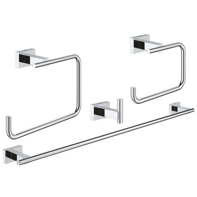 Grohe Essentials Cube Bathroom Accessory Set, Set Of 4