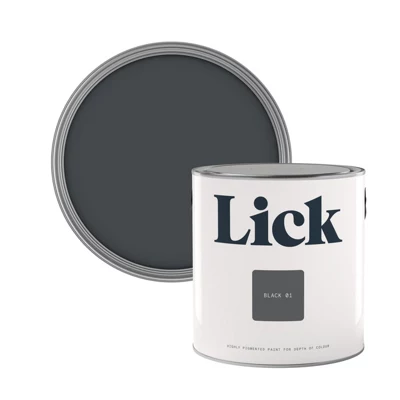 Lick Black 01 Matt Emulsion Paint, 2.5L