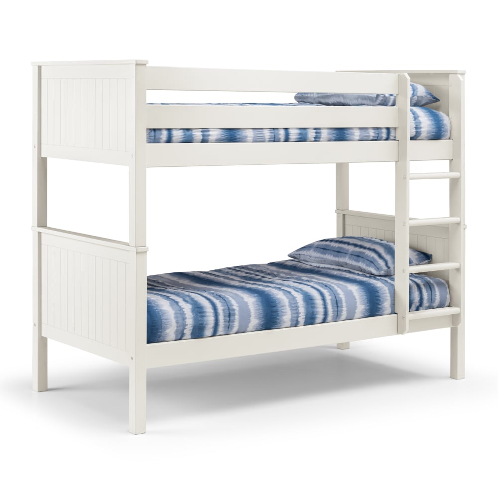 Happy Beds Maine - Single - Kids Bunk Bed - White - Wooden - 3ft