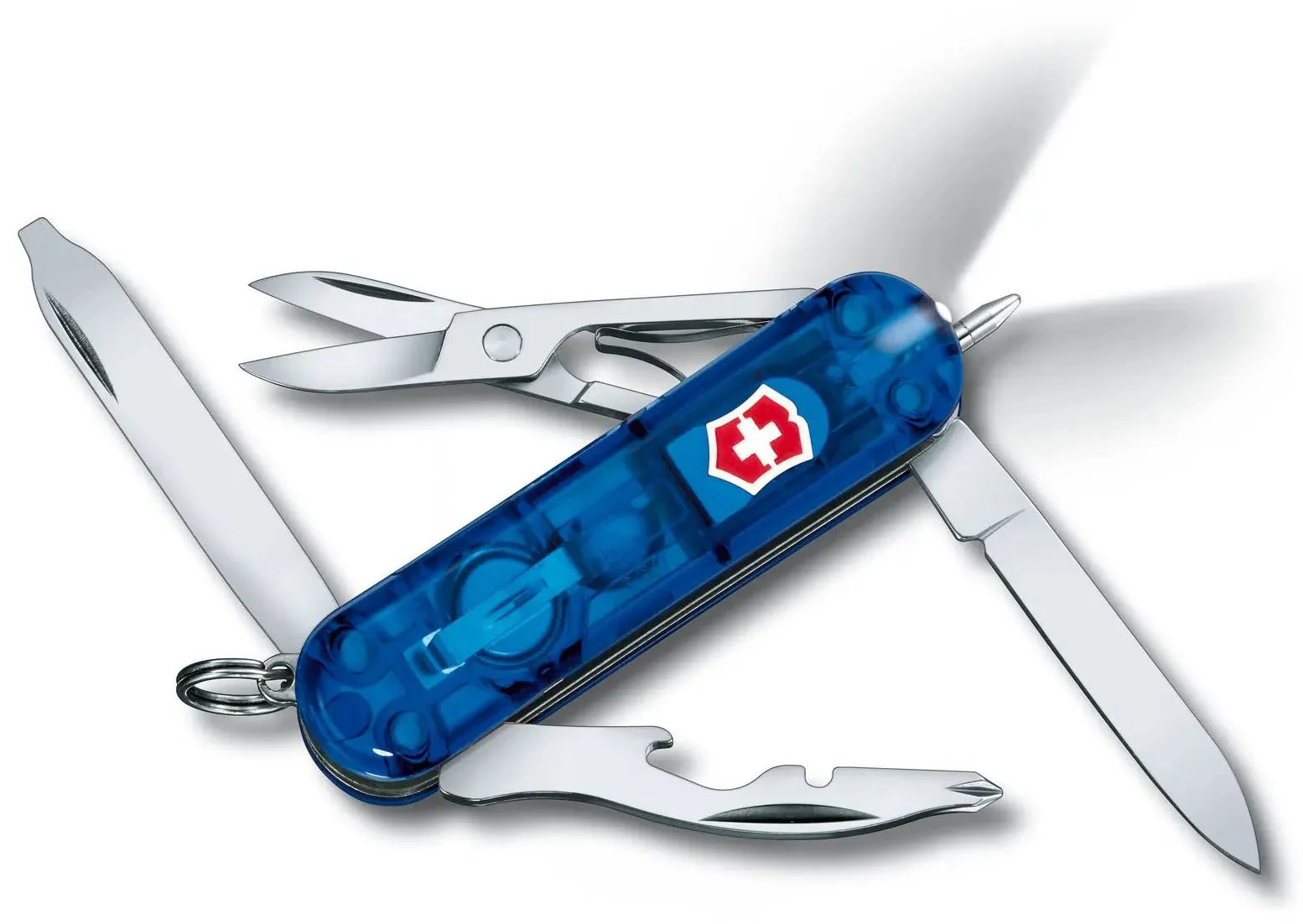 Victorinox Small Pocket Knife Midnight Manager Blue Transparent