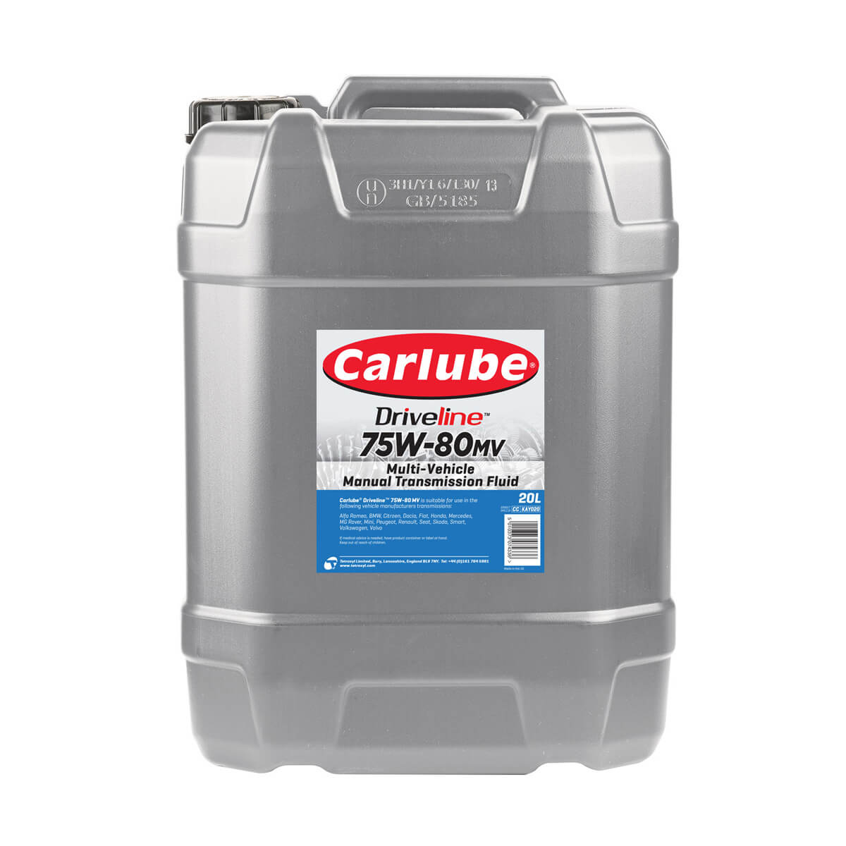 Carlube Driveline 75W-80 MV Multi-Vehicle Manual Transmission Fluid 20L