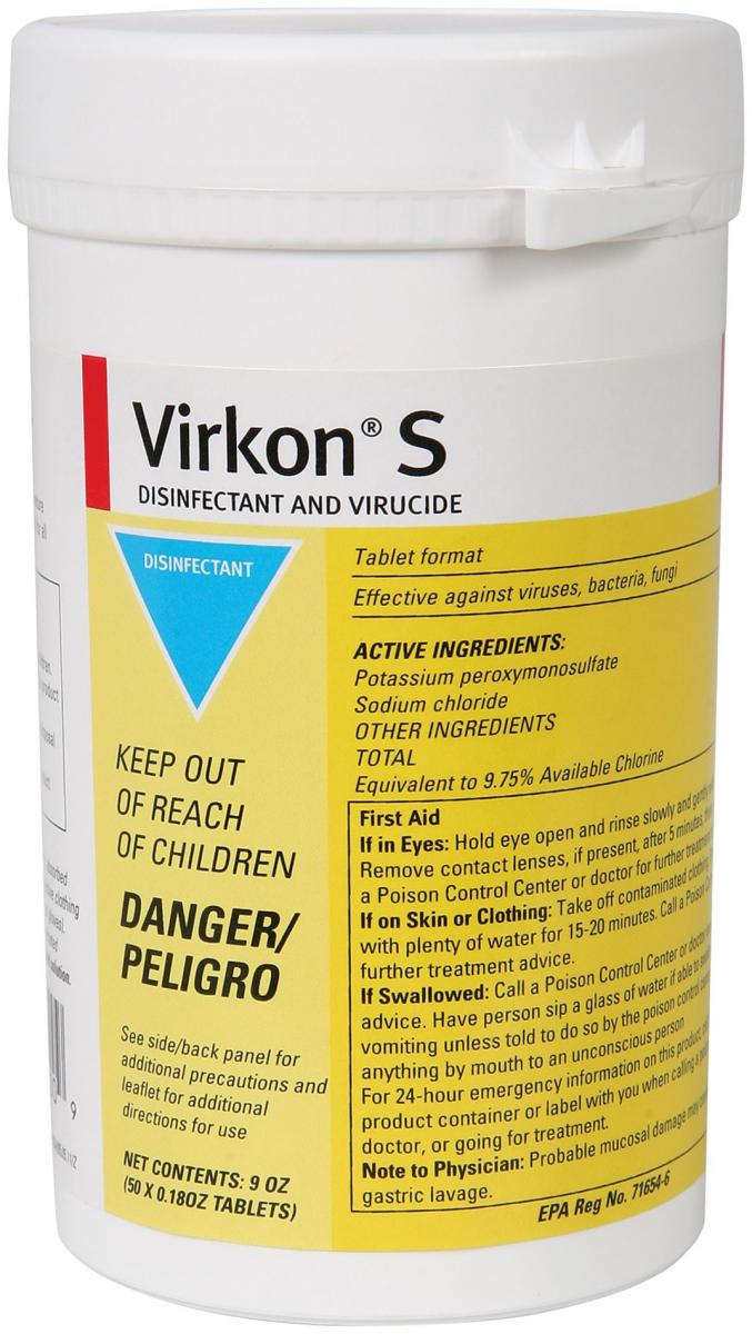 Dupont Stable Disinfectants | Virkon S Size 50 x 5g tablet