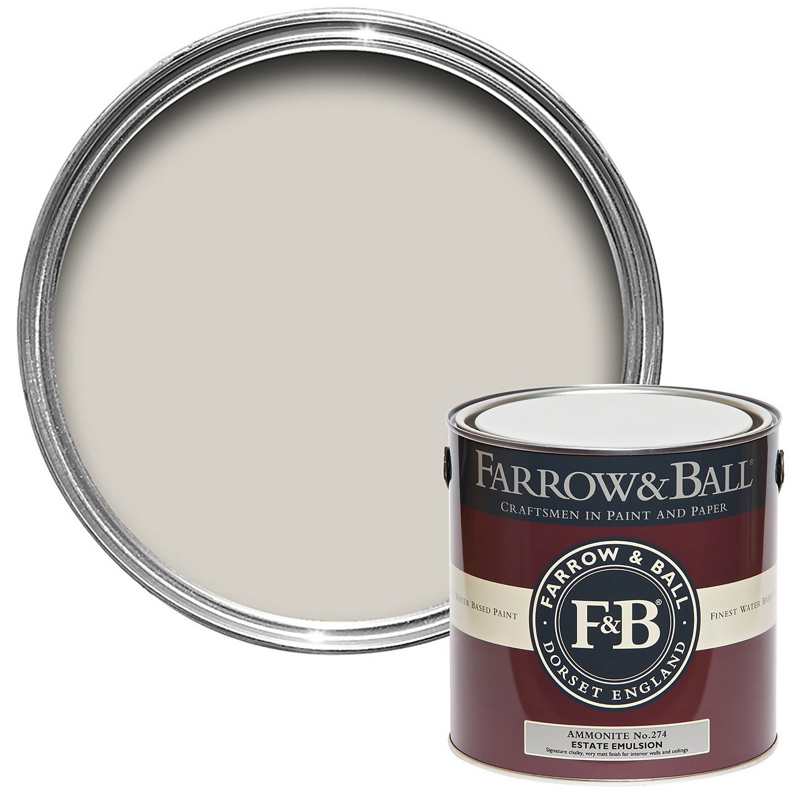 Farrow & Ball Estate Emulsion Paint Ammonite - 2.5L