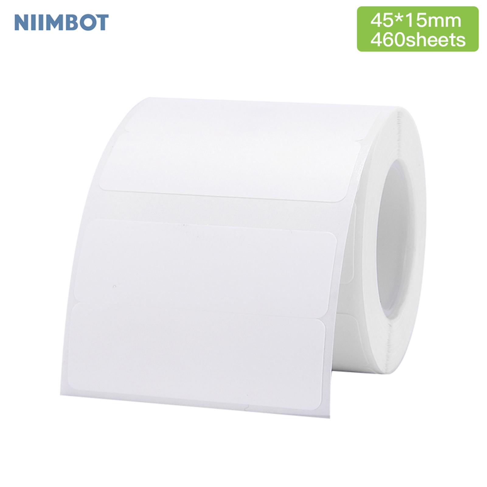 Niimbot White Blank Thermal Printing Paper Roll Barcode Price Size Name Label Paper Waterproof 40x40mm (180 sheets) white