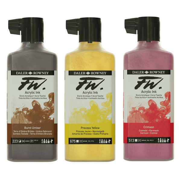 Daler-Rowney FW Artists Acrylic Ink 180ml Black India