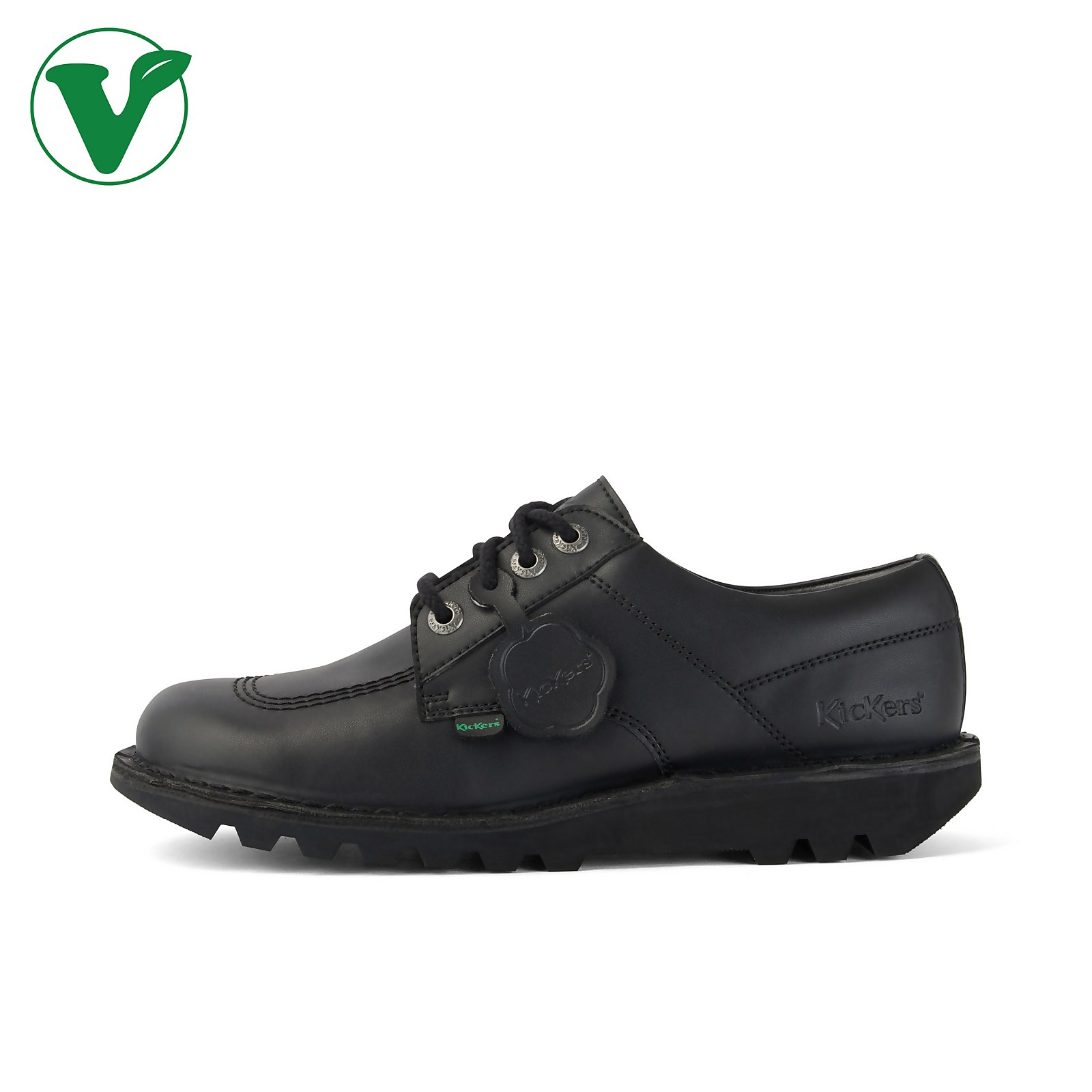  Men's Kick Lo Vegan Formal Lace Up Shoes - Black, Black, Size 6, Men