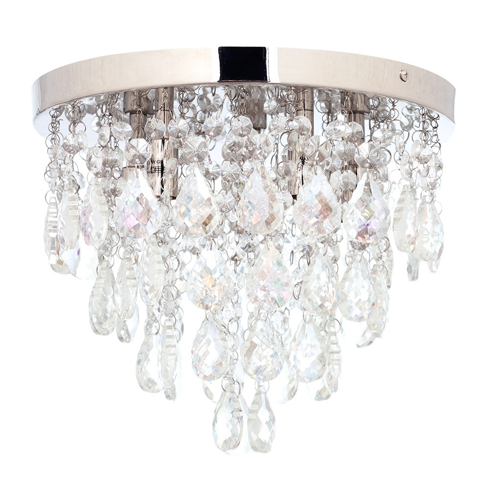 BHS Lighting Lisa Flush Ceiling Light|metallic silver