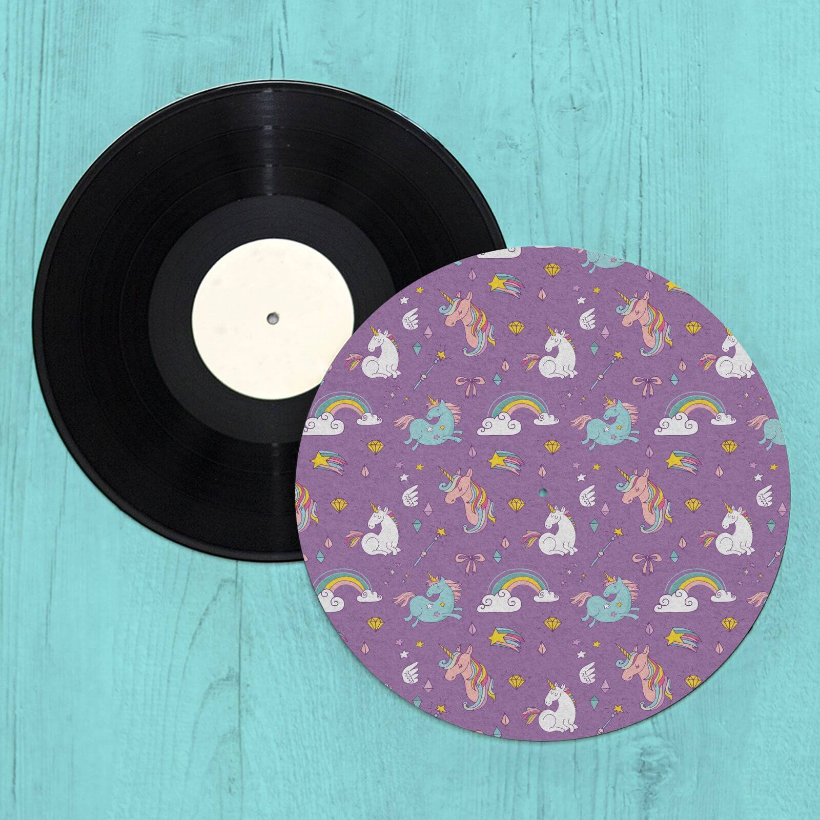 By IWOOT Unicorns And Rainbows Turntable Slip Mat |