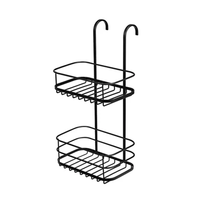 Croydex Black Mild Steel 2 Tier Hook Over Shower Caddie (W)21Cm