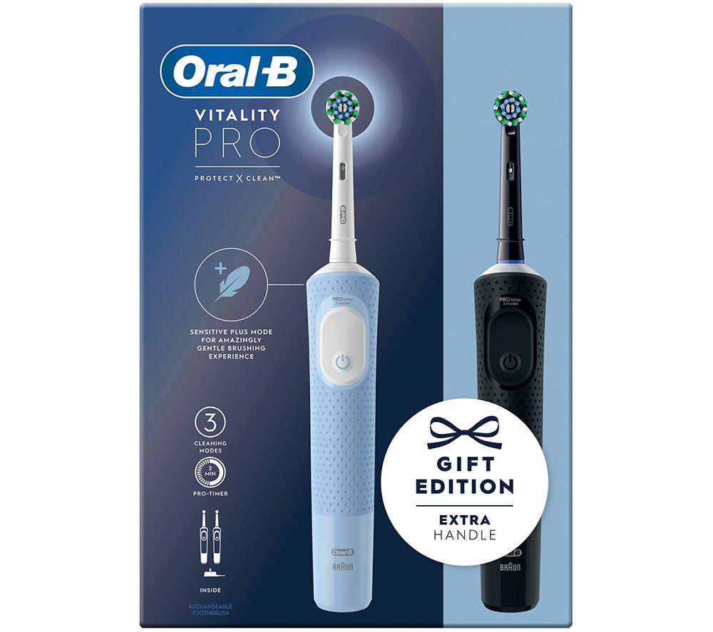 Oral B Vitality Pro Electric Toothbrush - Black & Blue Duo