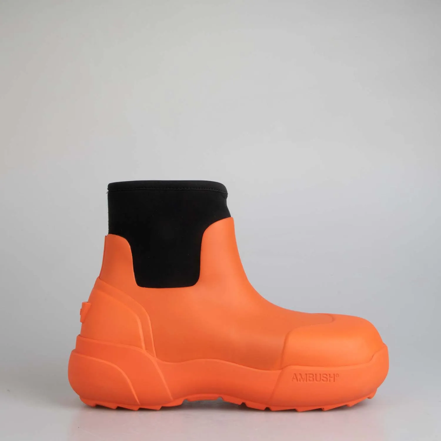 Mens Rubber Boots in Orange black - Size UK 10