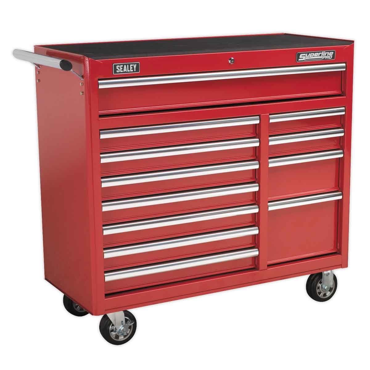Sealey Rollcab 12 Drawer with Ball Bearing Slides Heavy-duty - Red