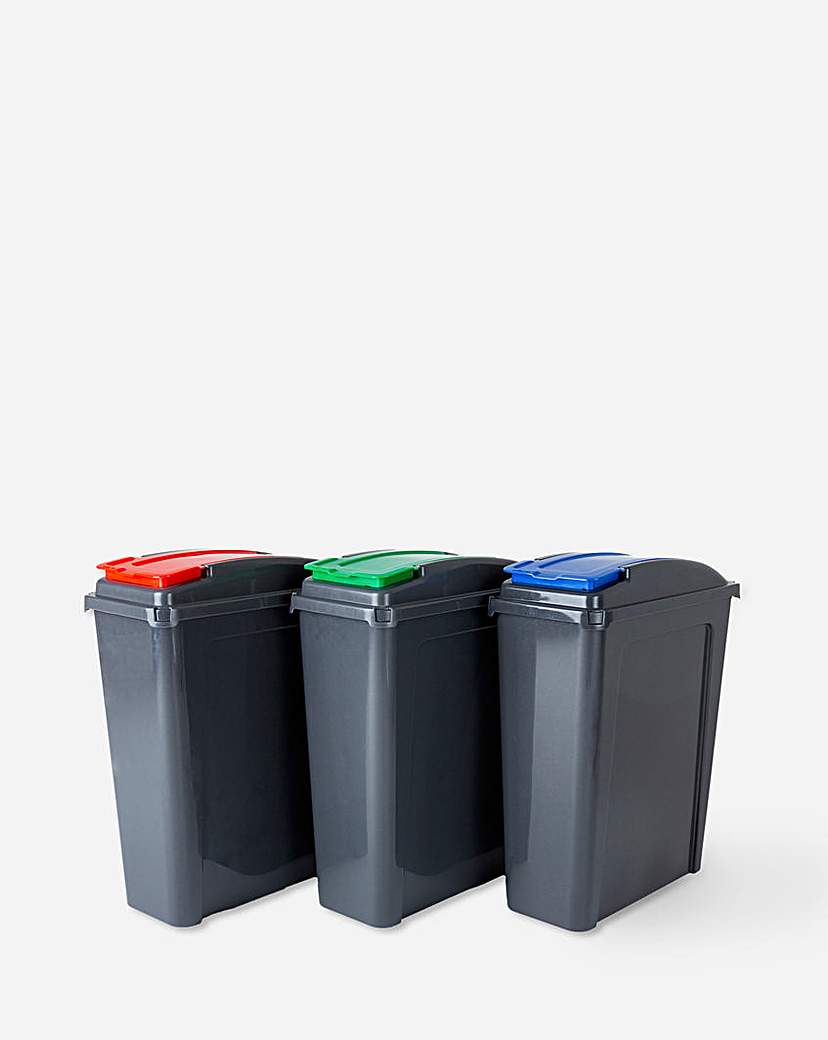WHAM Wham Recycling Bins 25 Litre Pack of 3 | Cleaning > Waste Bins & Bags > Rubbish Bin
