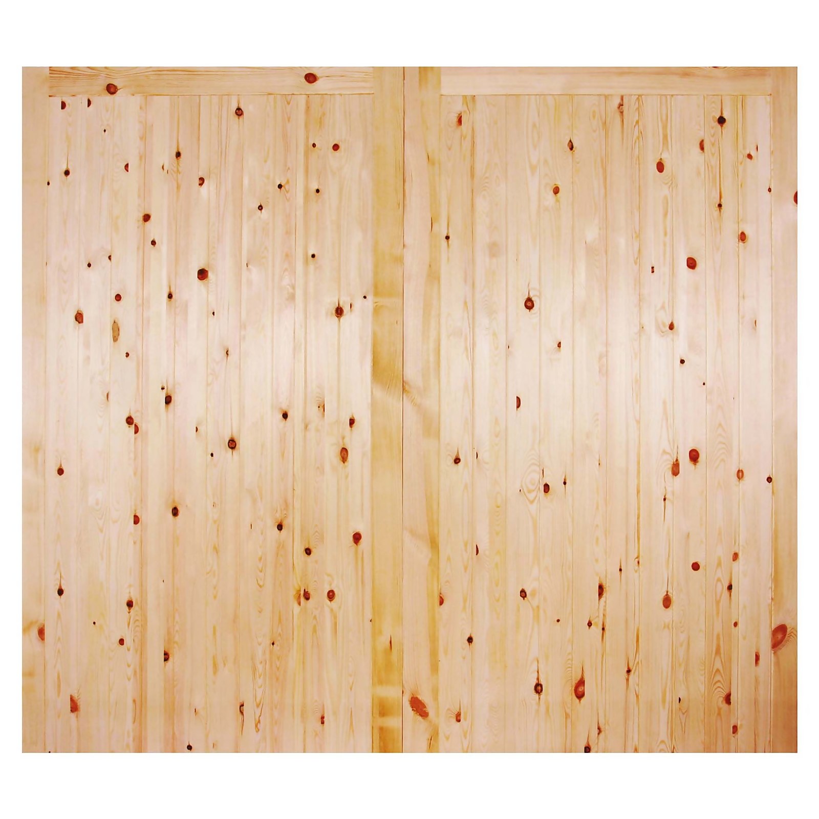 LPD Doors Framed Ledged and Braced External Unfinished Redwood Rebated Garage Door Pair - 2135 x 1981mm