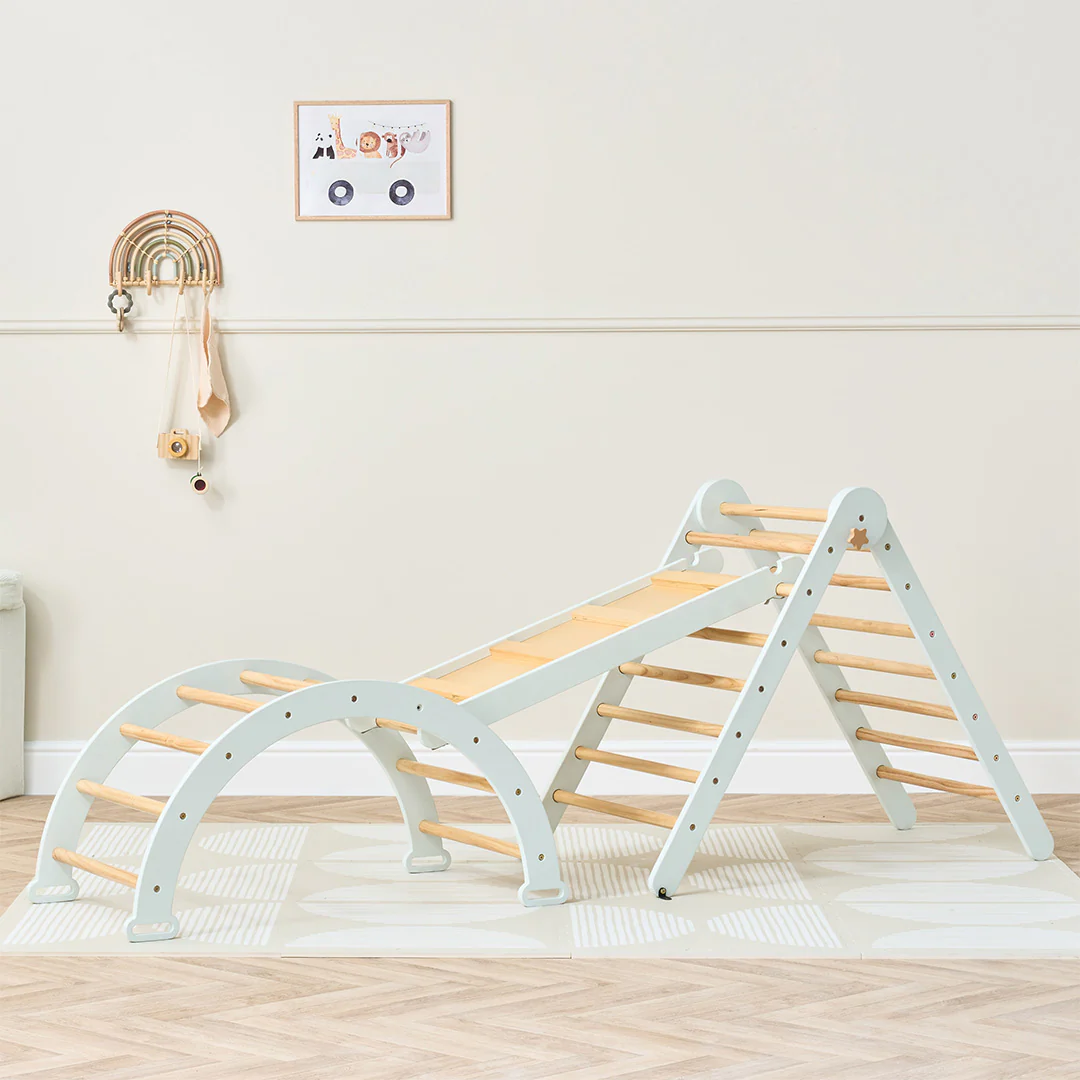 Tutti Bambini Scala Montessori 3 In 1 Pikler Climbing Frame With Climbing Wall - Sea Mist - Sea Mist / One Size