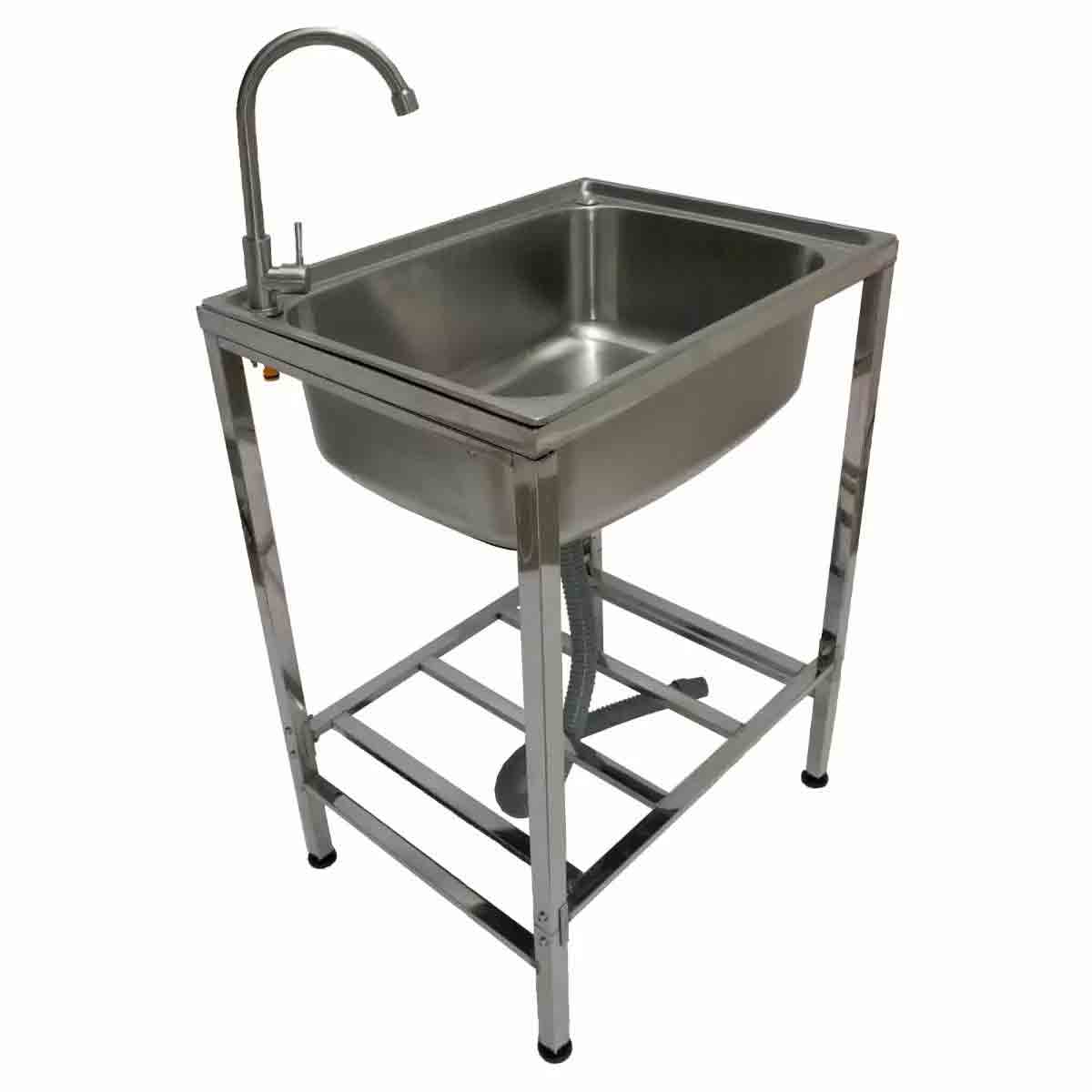 MonsterShop Stainless Steel Camping Sink - Portable|silver