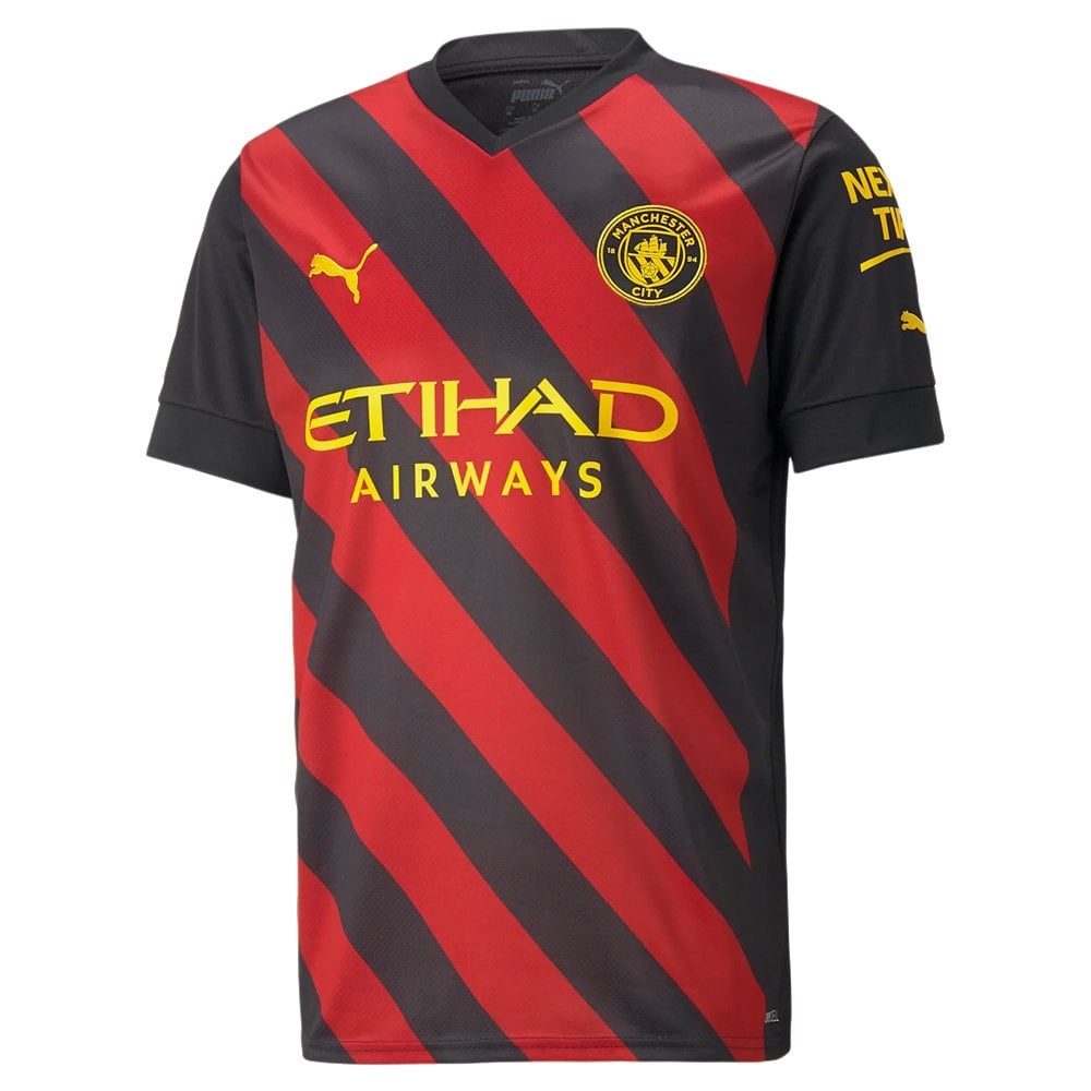 PUMA Mens Man City Away 22/23 Shirt (Black) Size: 2XL, Colour: Black