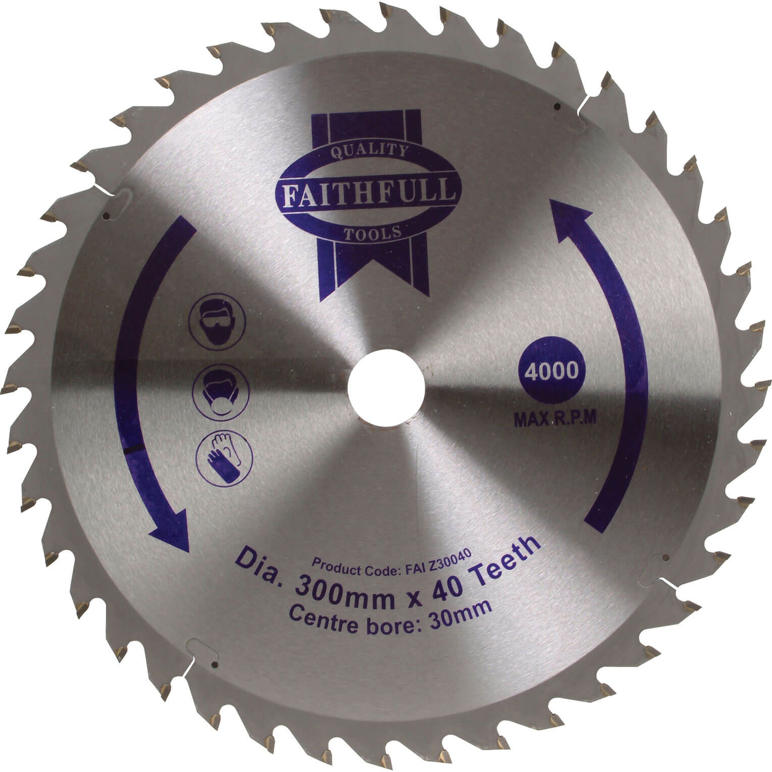 Faithfull FAIZ30040 TCT Circular Saw Blade 300 x 30mm 40T