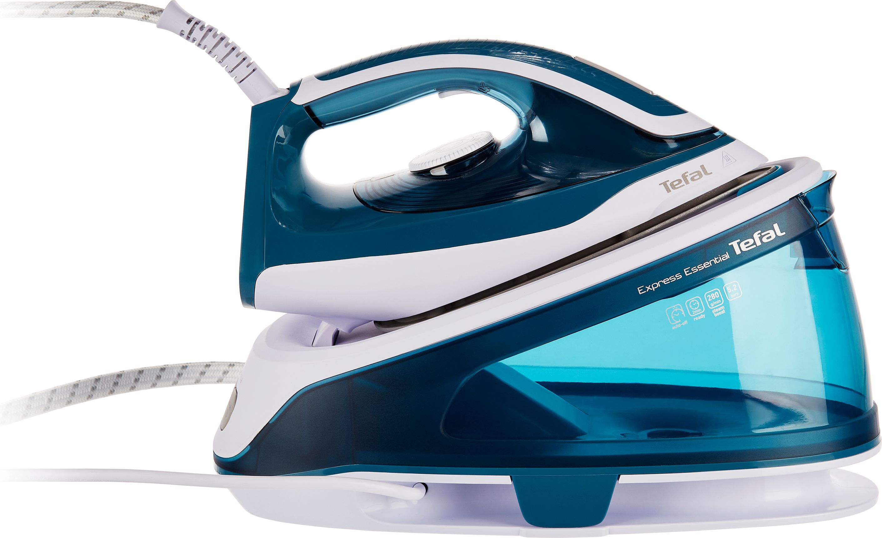 Tefal Express Essential SV6115G0 Pressurised Steam Generator Iron - White / Teal
