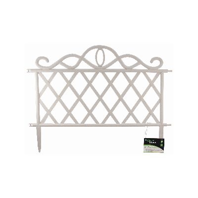 Plastic White Garden Border Lawn Patio Flower Bed Fence - Yellow