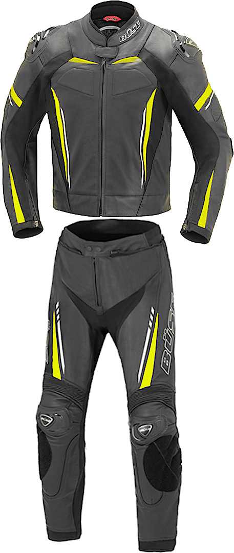 Büse Imola Two Piece Motorcycle Leather Suit, black-yellow, Size 52, black-yellow, Size 52