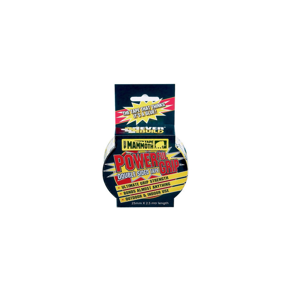 Everbuild EVB2PG25 Powerful Grip Double Sided Tape 25mm x 2.5m