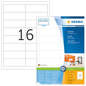 Herma Labels Premium A4 97x33.8 mm white paper matt 3200 pcs.