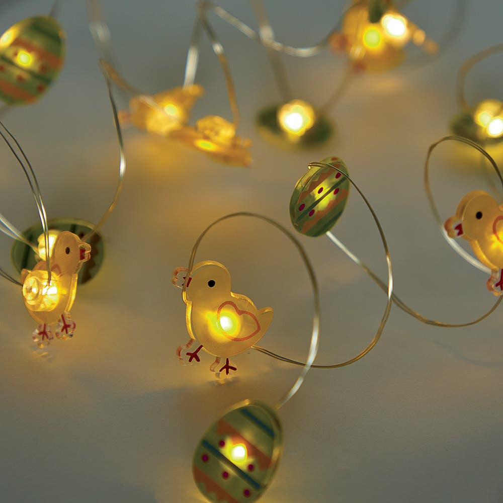 Baker Ross Easter Chick & Eggs Led String Lights (Each set) Easter Craft Supplies