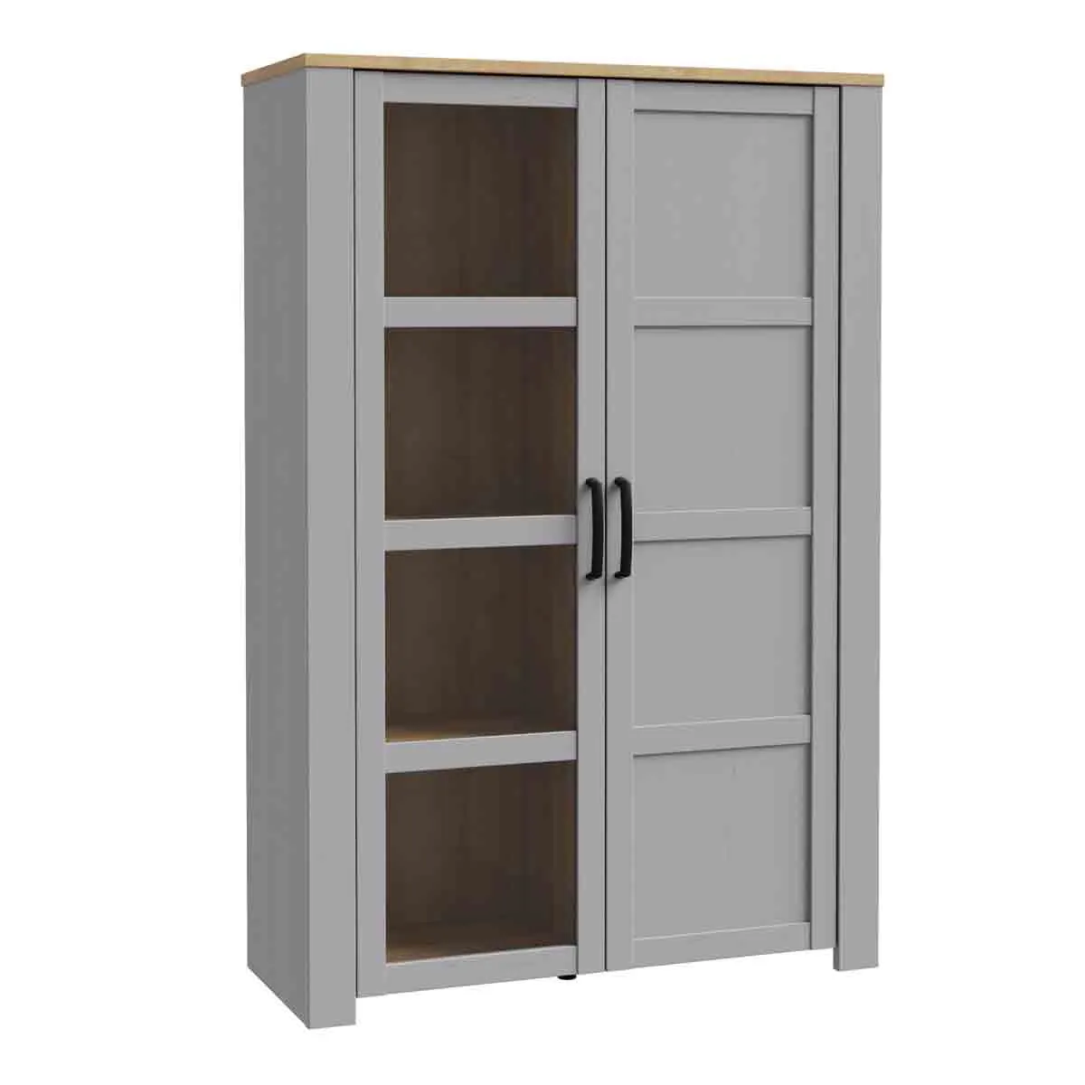 Bohol Display Cabinet in Riviera Oak/Grey Oak, none