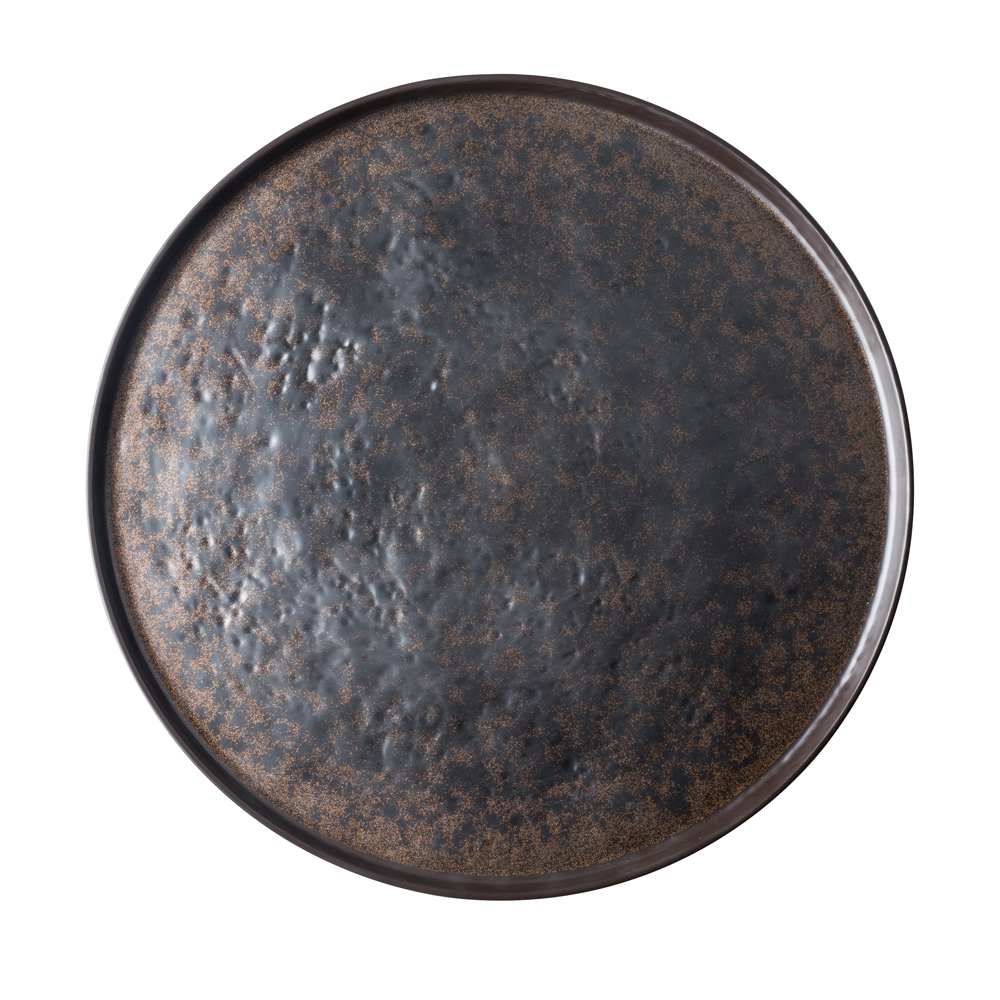 TableCraft Lunara Melamine Collection Round Serving Platter 45.5x45.5x2cm Copper Effect (1 x 4)