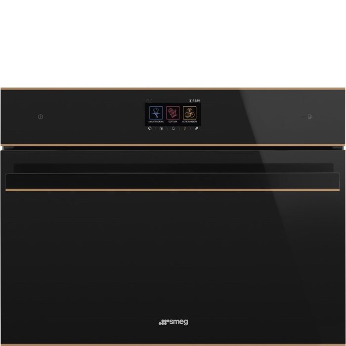 Smeg Dolce Stil Novo SF4604WMCNR Wifi Connected Built In Compact Electric Single Oven with Microwave Function - Black / Copper