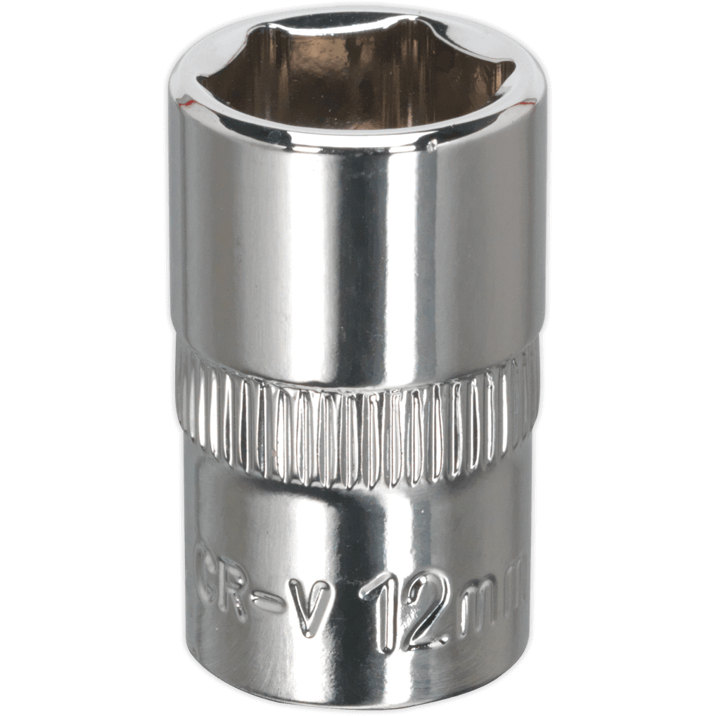 Sealey WallDrive Socket 12MM 3/8" Sq. Drive Fully Polished