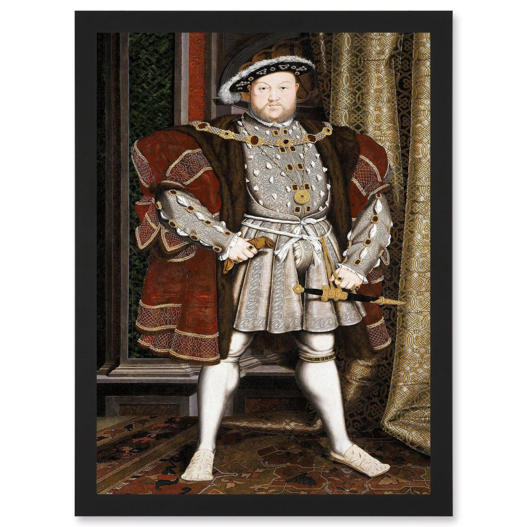 Artery8 Painting Antique Holbein Junior Henry Tudor VIII King England Artwork Framed Wall Art Print A4