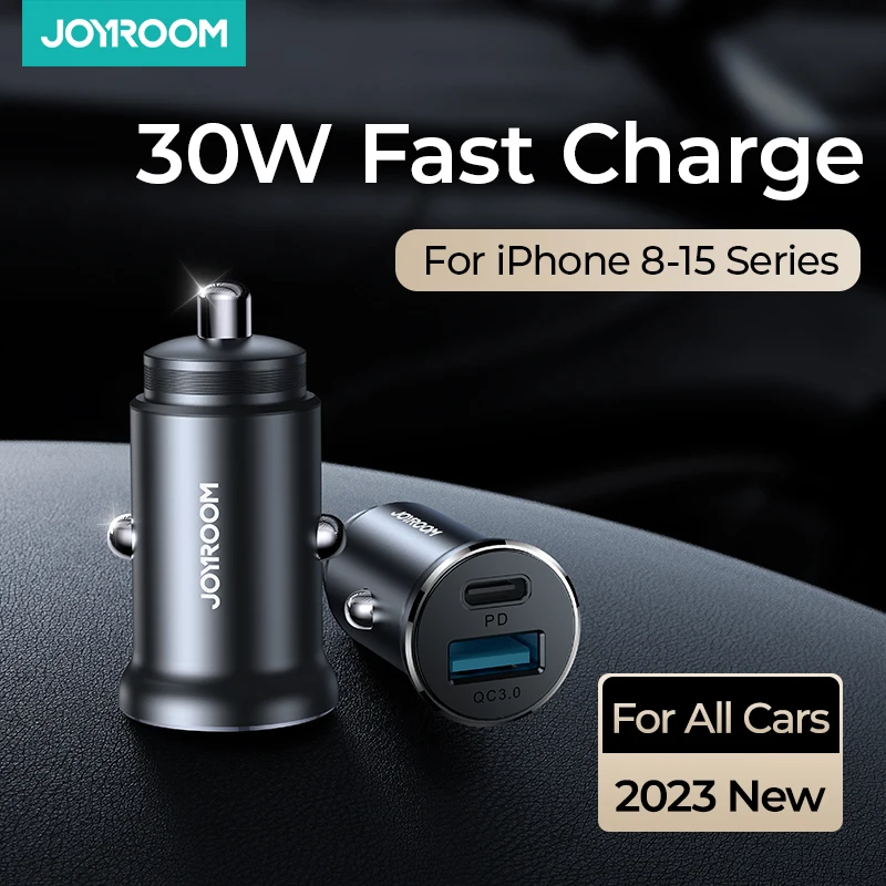 JOYROOM 30w Usb C Car Charger Adapter Pd Qc3.0 Mini & Metal Usb Charger Fast Charging Phone Charger