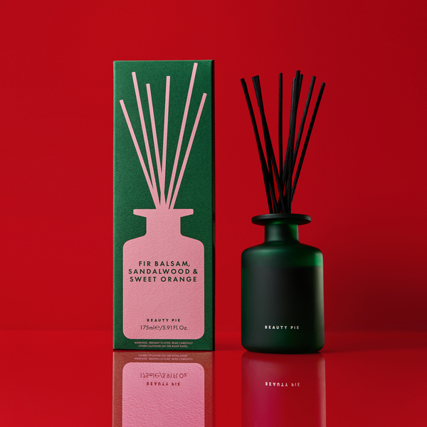 Fir Balsam | Sandalwood & Sweet Orange Fragrant Reed Diffuser | 175ml | 6 rattan reeds | Beauty Pie