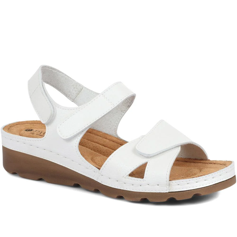 Pavers Women's Adjustable Sandals - SERAY33011 / 320 083 - White 7