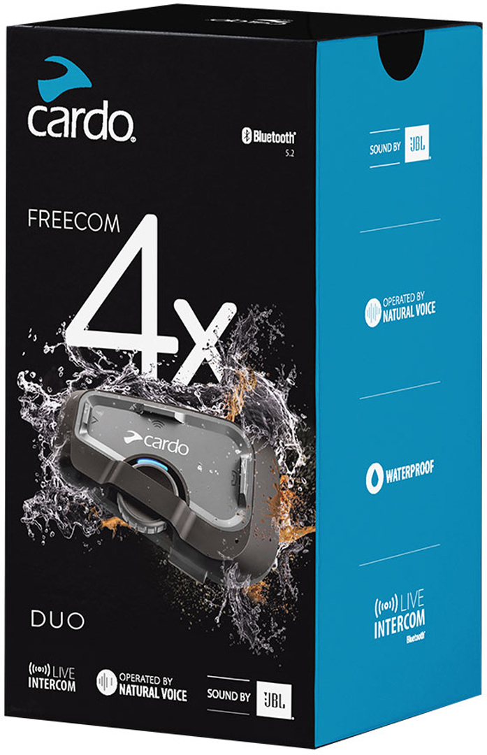 Cardo Freecom 4x Duo Communication System Double Pack, black, black