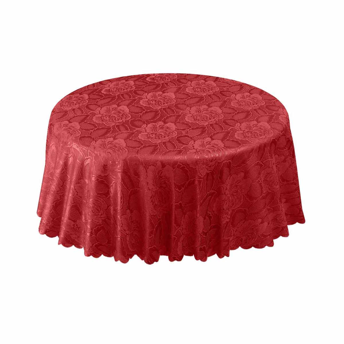SGreenandSons Damask Rose Jacquard Tablecloths & Napkins Wine - 70'' Round